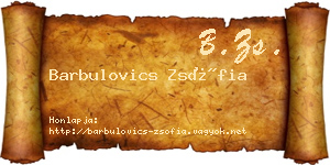 Barbulovics Zsófia névjegykártya